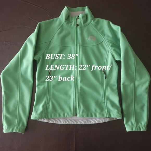 North Face Jacket Women S Green Full Zip Soft Shell Fleece Lined Winter Gorpcore - Picture 2 of 11